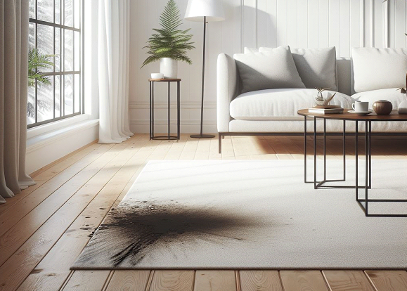 پاک کردن لکه سیاه فرش کرم و روشن